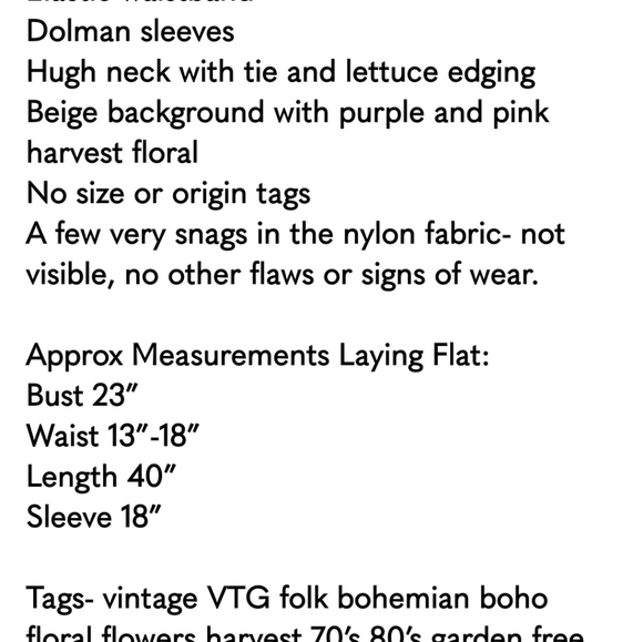 Vintage | Harvest Garden 70’s era Dress - Picture 16 of 16